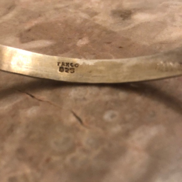 Vintage Taxco Mexico Sterling Silver Leaf Bangle Bracelet - Picture 3 of 6